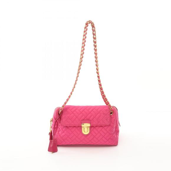 Prada Saffiano TESSUTO Bag Shoulder Pink Nylon IMPUNTU Leather - Picture 1 of 8